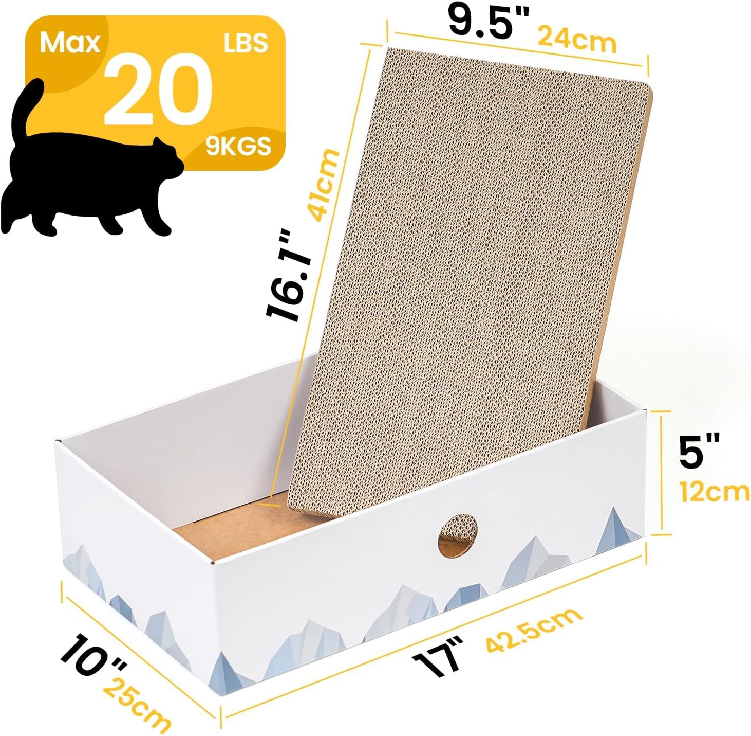 Detalle de Cat scratching board box 41 x 24 cm