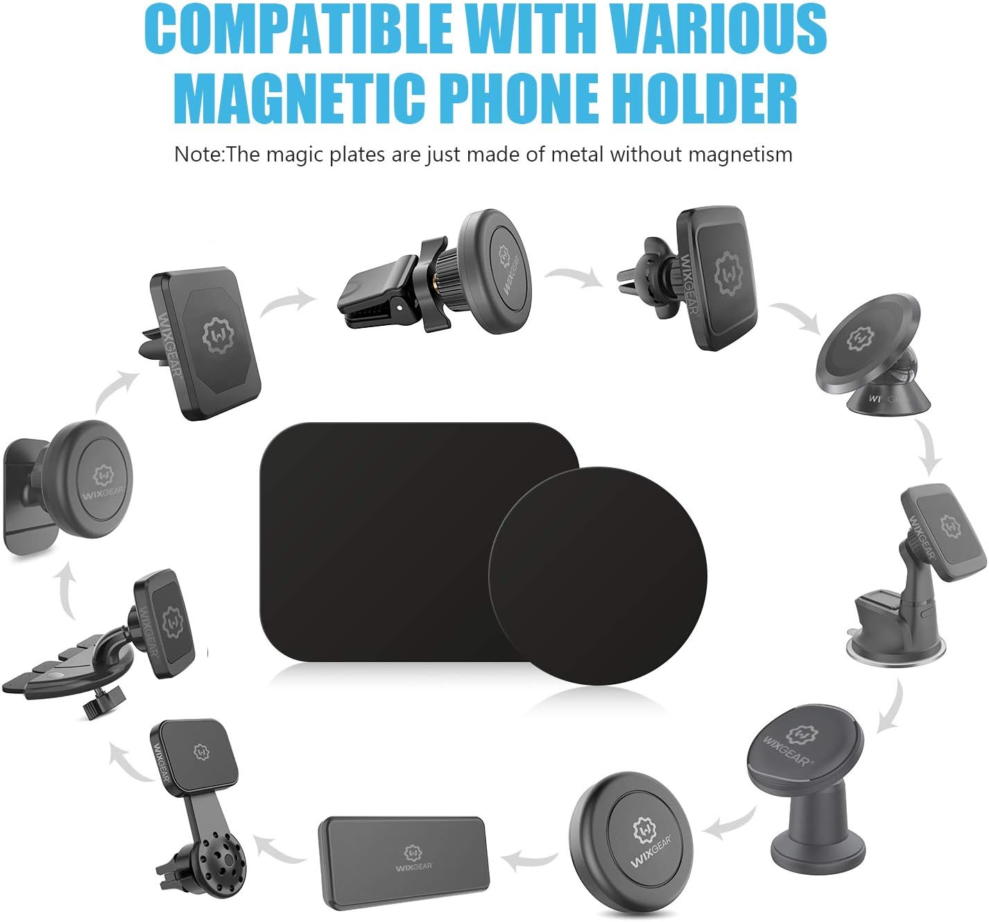 Thumbnail 2 de WixGear Mount Metal Plate X4 Pack — Magnetic Cradle-less