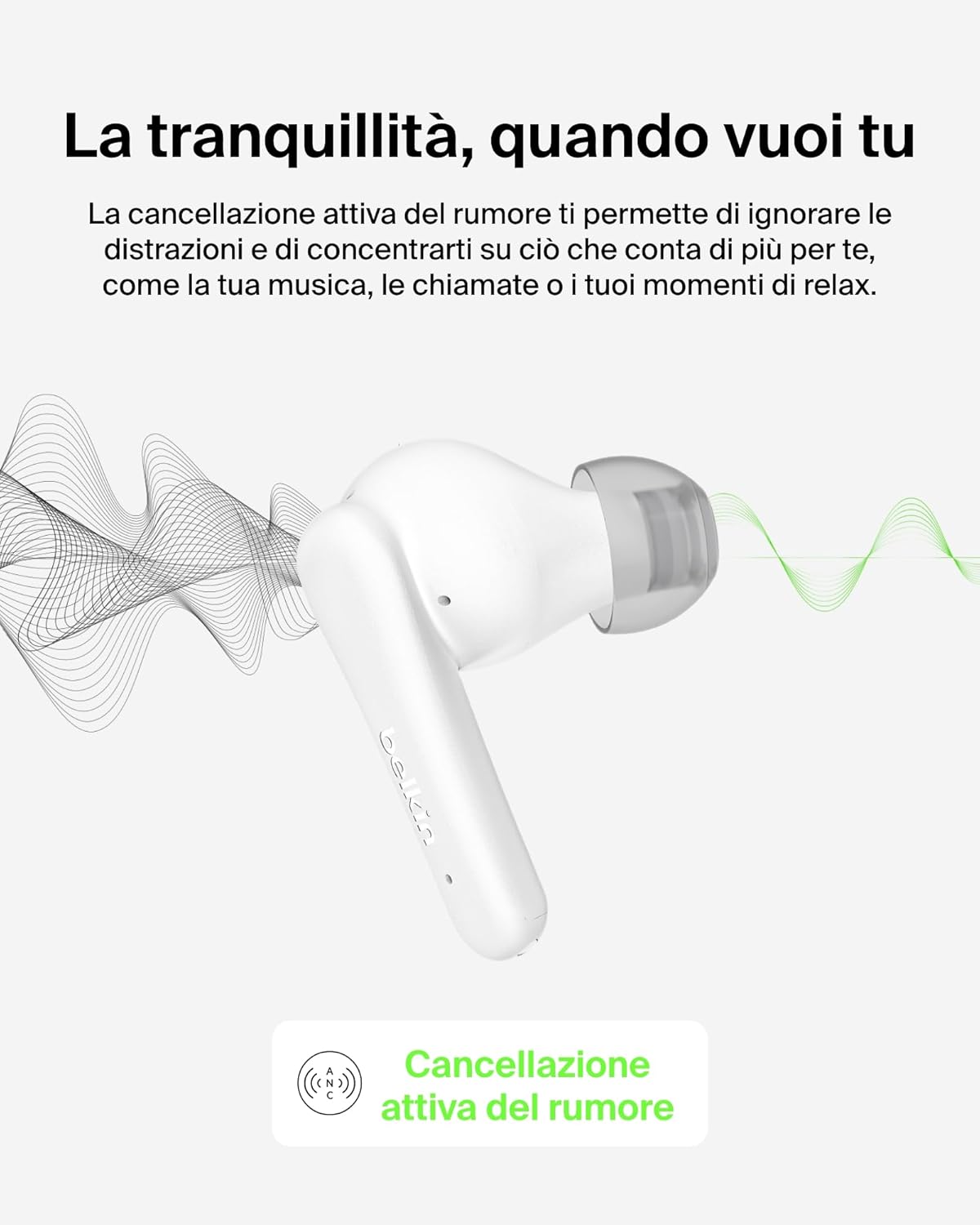 Detalle 2 de Belkin SoundForm Rhythm True Auricolari 28H