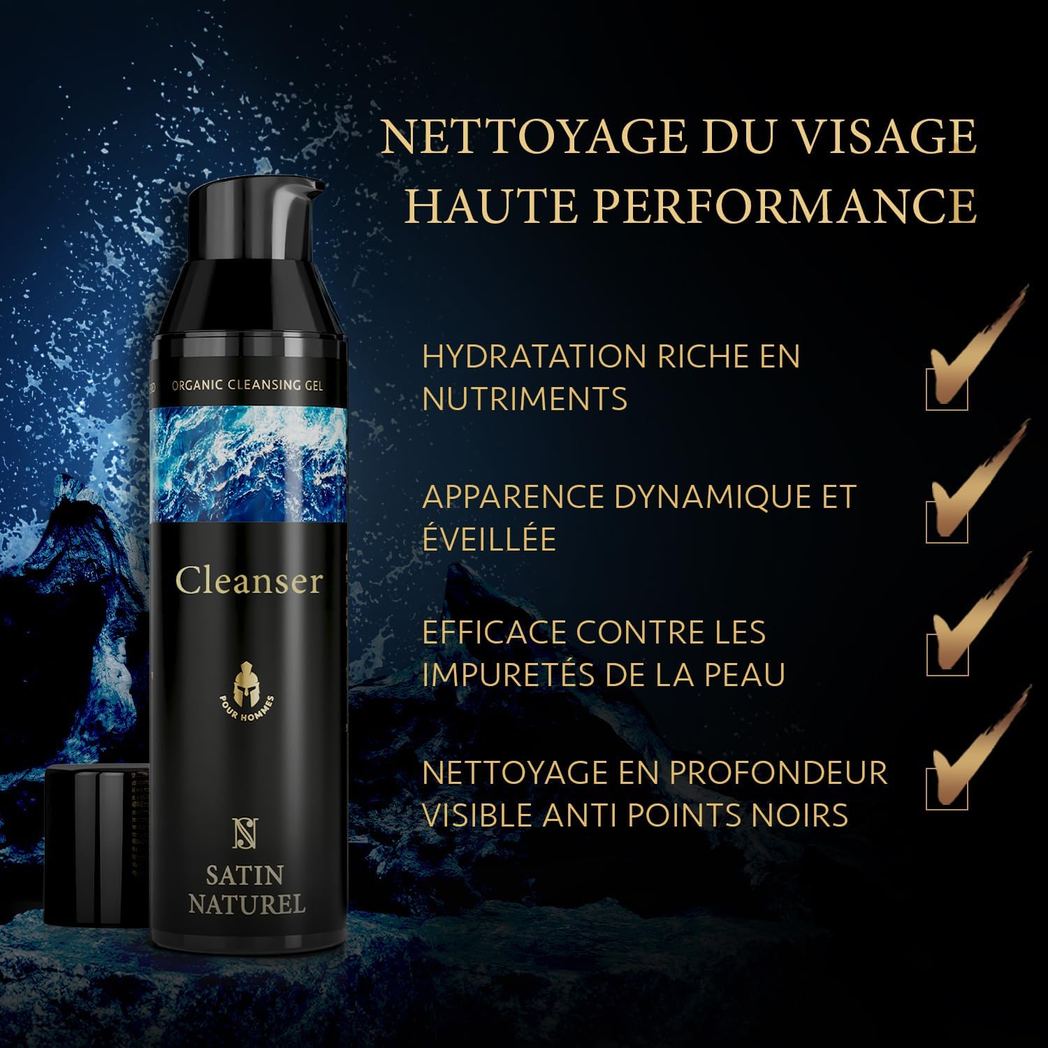 Thumbnail 1 de Satin Naturel Nettoyant Visage Homme Bio à l’Aloe Vera & au Houblon, 75 ml