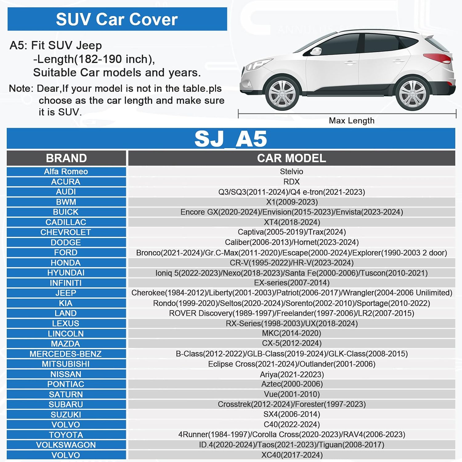 Thumbnail 4 de Sailnovo Heavy Duty SUV Car Cover 182"