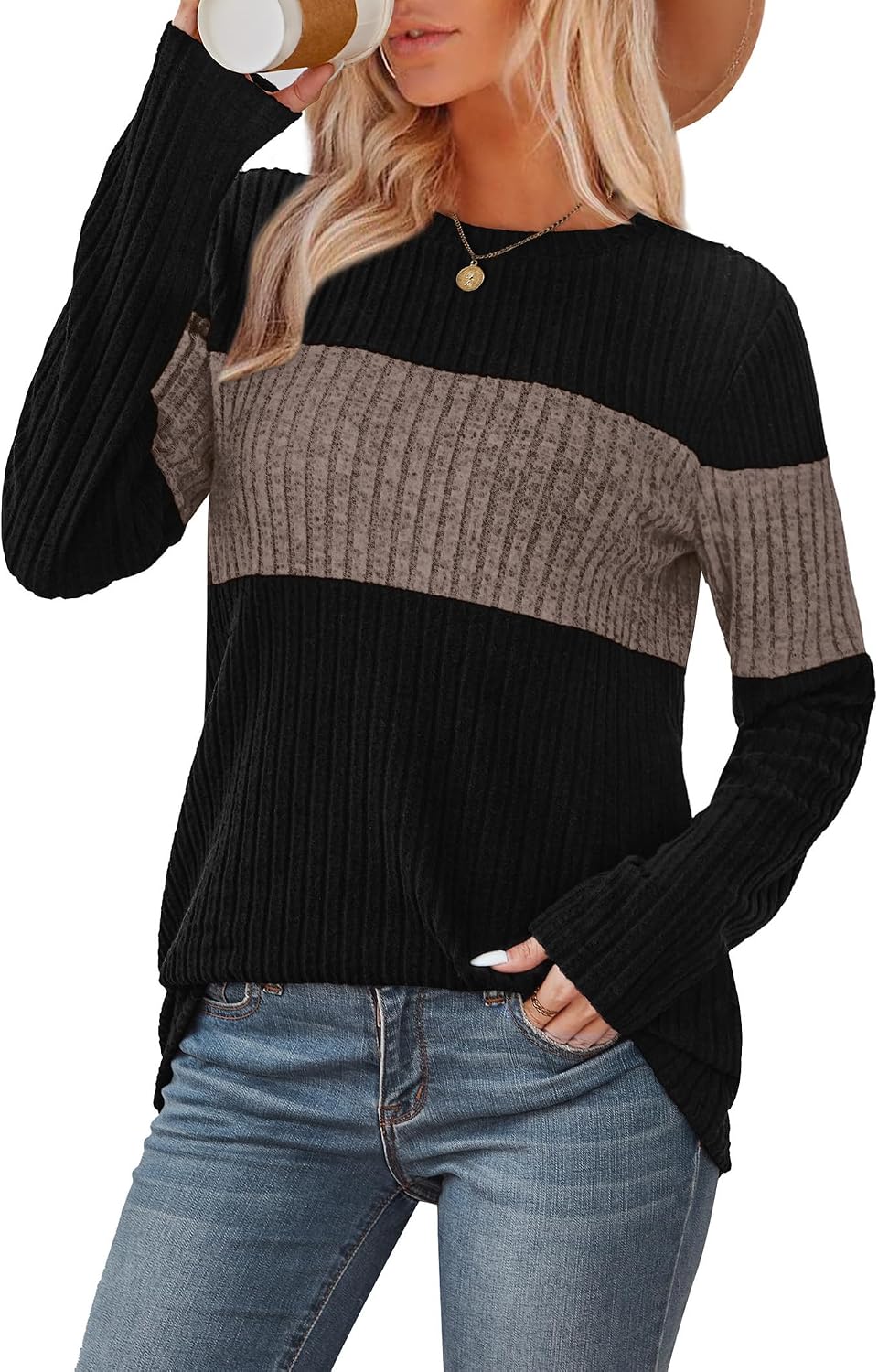Detalle 2 de WIHOLL Color Block Sweater for Women