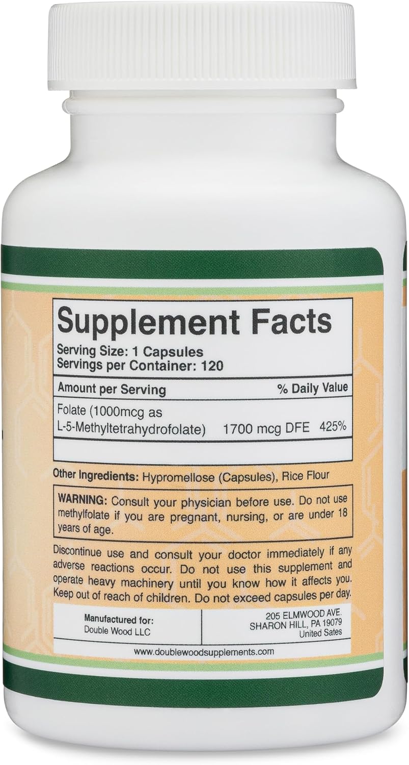 Detalle de Double Wood Methylfolate Supplement, 1,000 mcg