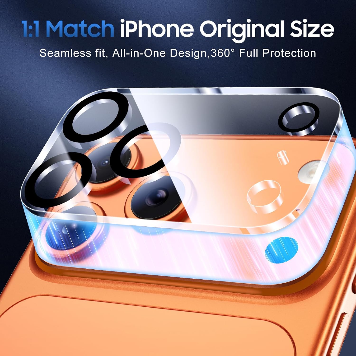 Detalle 2 de UniqueMe 17jtm-02 iPhone 17 Pro Camera Lens Protector, 3-Pack, 9H Glass