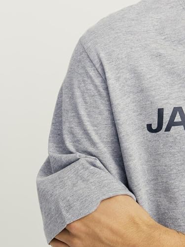 Detalle de Camiseta JACK & JONES Jjecorp Logo tee SS Crew Neck Noos – Gris Light Grey Melange, Slim Fit XX‑Large