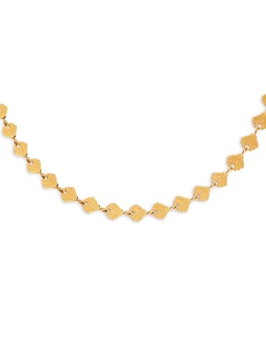 Detalle de SINGULARU Collar Shells de Acero Baño Oro 18K – Cadena 36 cm + 5 cm de alargador