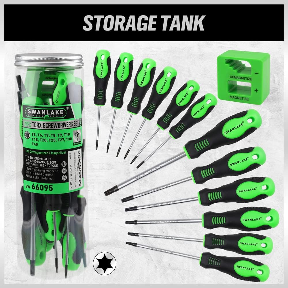 Thumbnail 2 de SWANLAKE Magnetic Torx Screwdriver Set – 13 Pieces (T5 to T40)