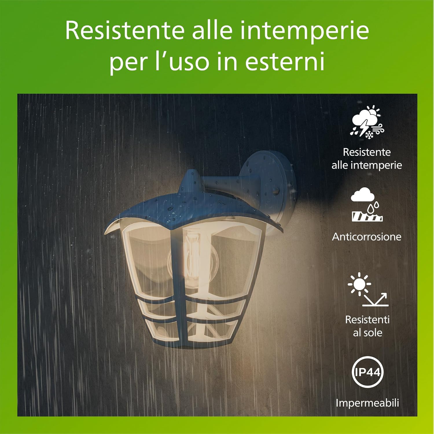 Thumbnail 2 de Philips Creek Applique LED da Esterno IP44: stile classico in alluminio bianco