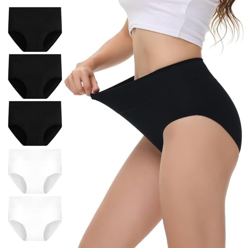 Detalle de NUOZA Slip Donna Cotone Post Parto – Pacco da 5 Mutande Vita Alta, Traspiranti e Confortevoli