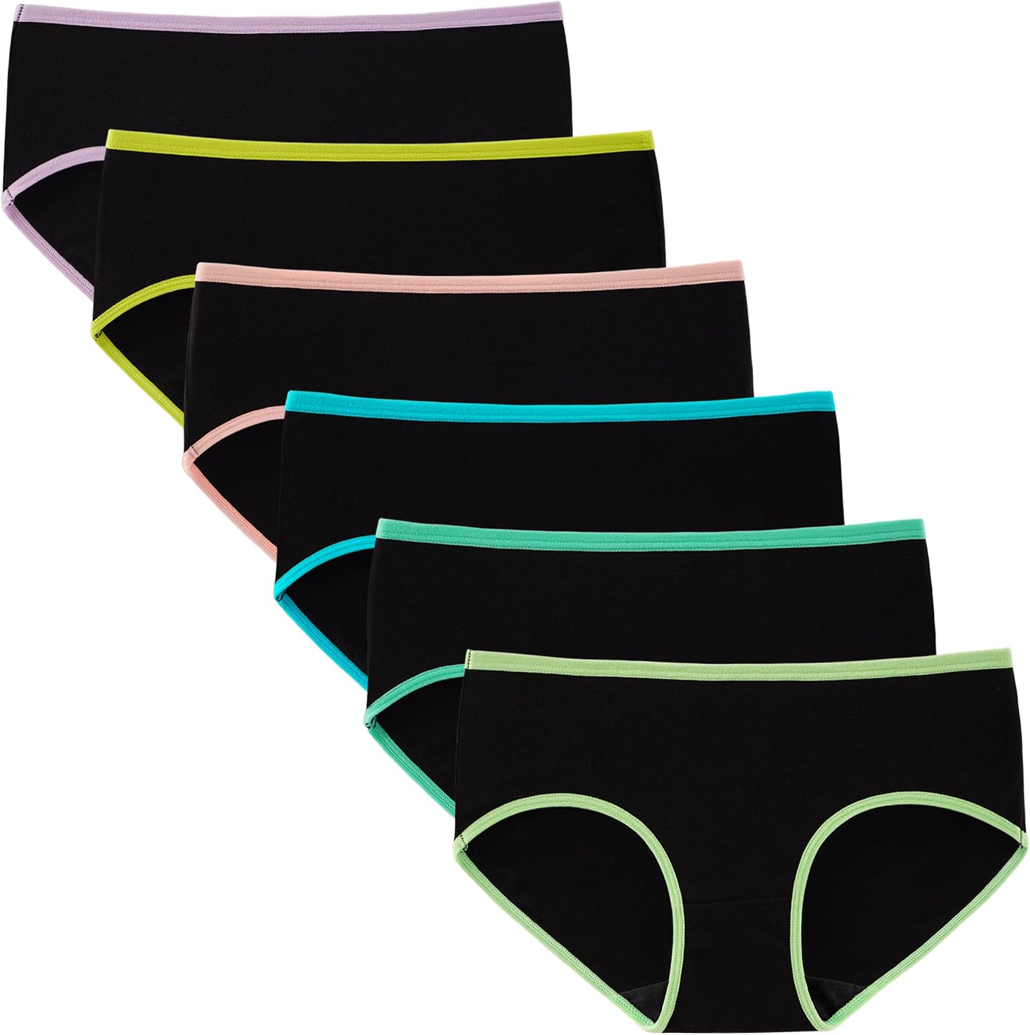Detalle de INNERSY Mädchen Unterhosen aus Baumwolle (8–16 Jahre) – 6er Pack bequeme Slips ohne Etiketten