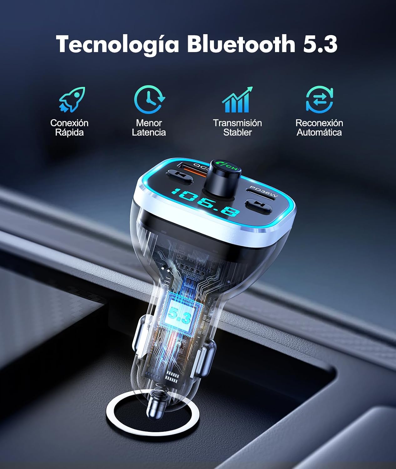 Thumbnail 2 de Mohard T33C Bluetooth Coche 54W