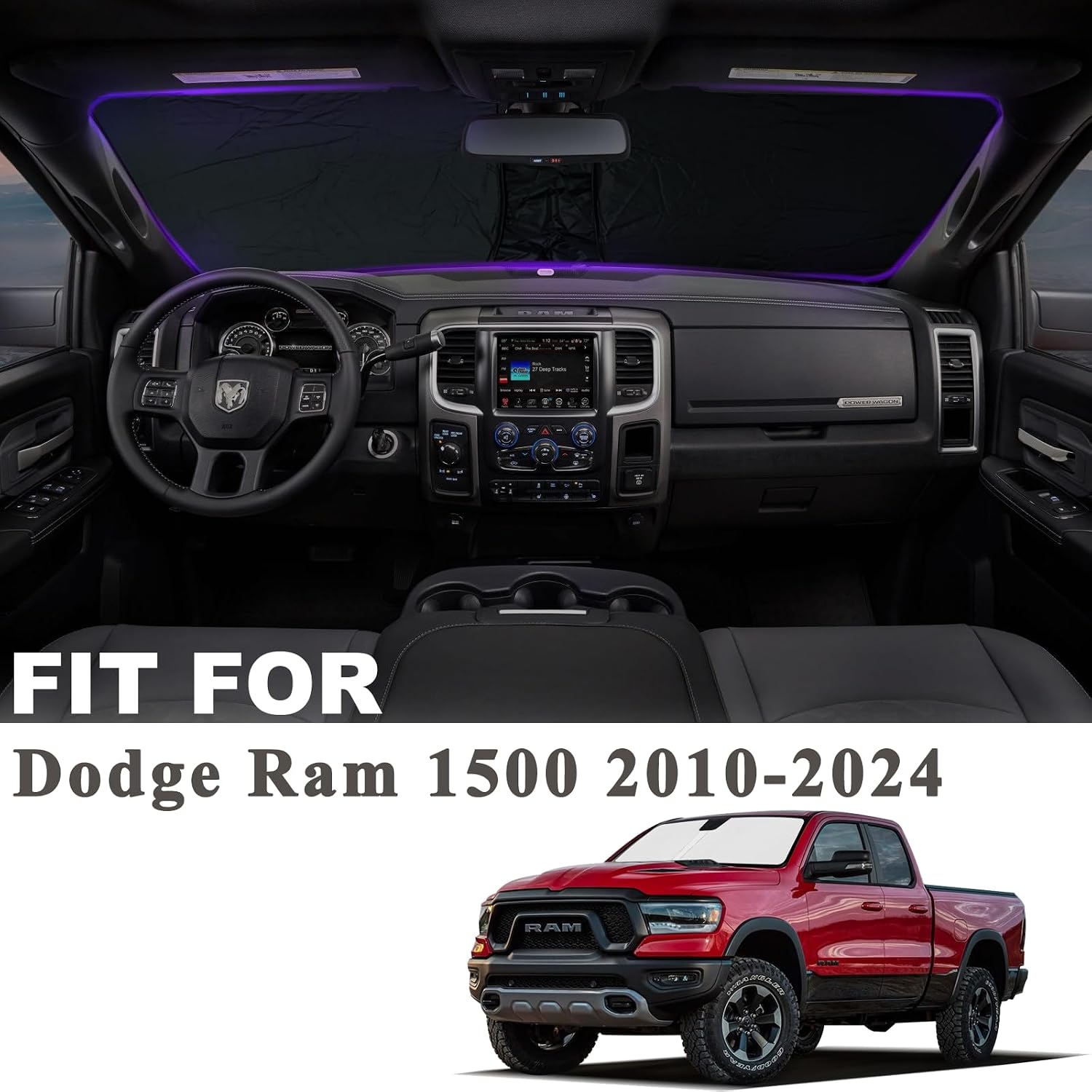 Detalle de Dodge RAM 1500 Windshield Sunshade 2010–2025
