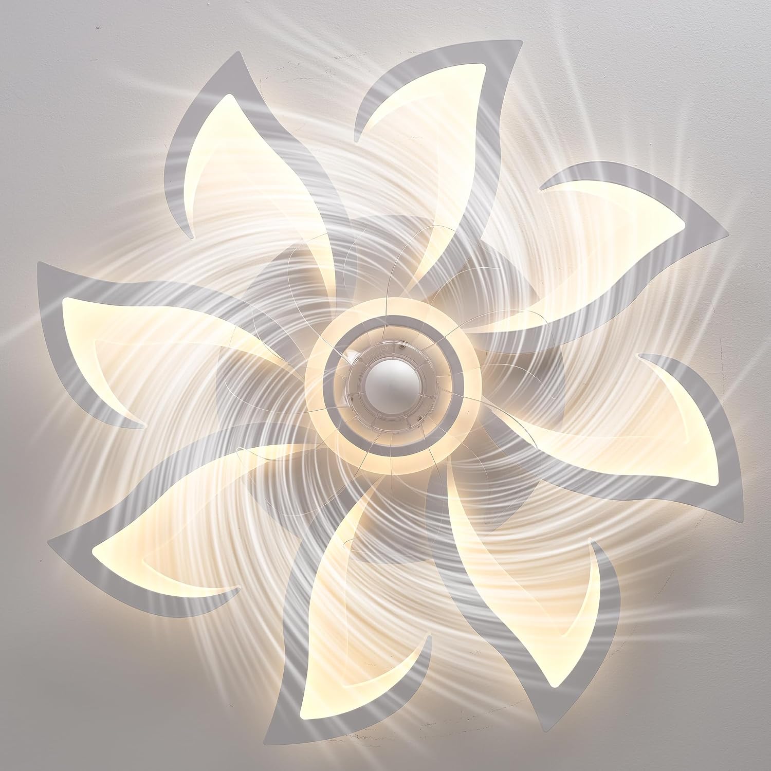 Detalle 2 de MYYCX Ventilatore da Soffitto con Luce e Telecomando, Dimmerabile LED Plafoniere – 70 cm