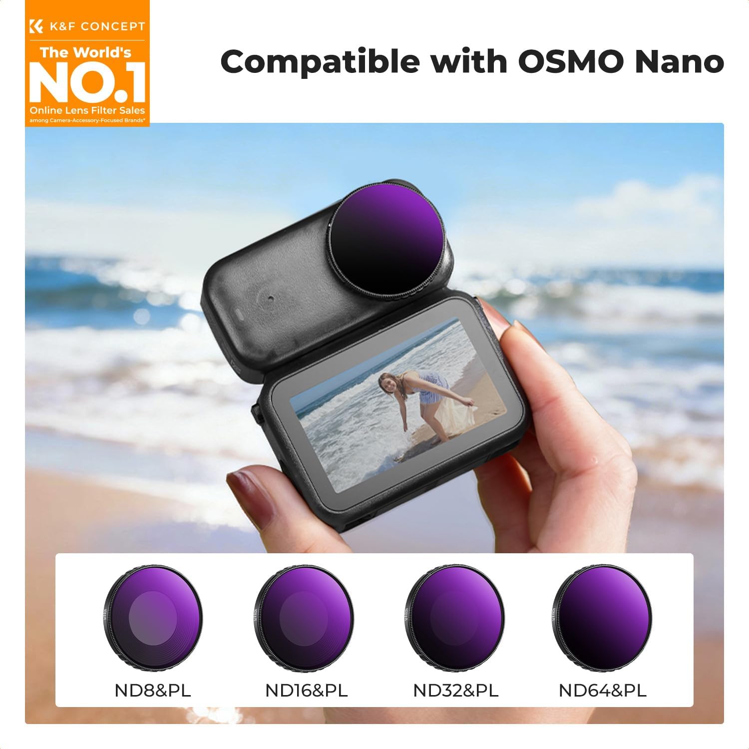 Detalle 2 de Set filtri ND8/ND16/ND32 e CPL per DJI Osmo Nano di K&F CONCEPT