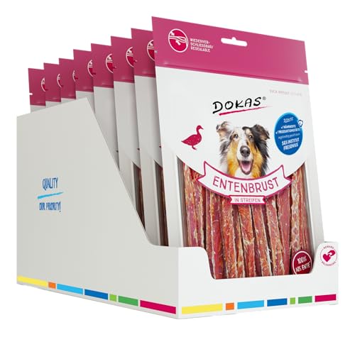 Thumbnail 1 de DOKAS Getreidefreier Premium Snack in Streifen – Entenbrustfilet, 250 g (8er Pack)