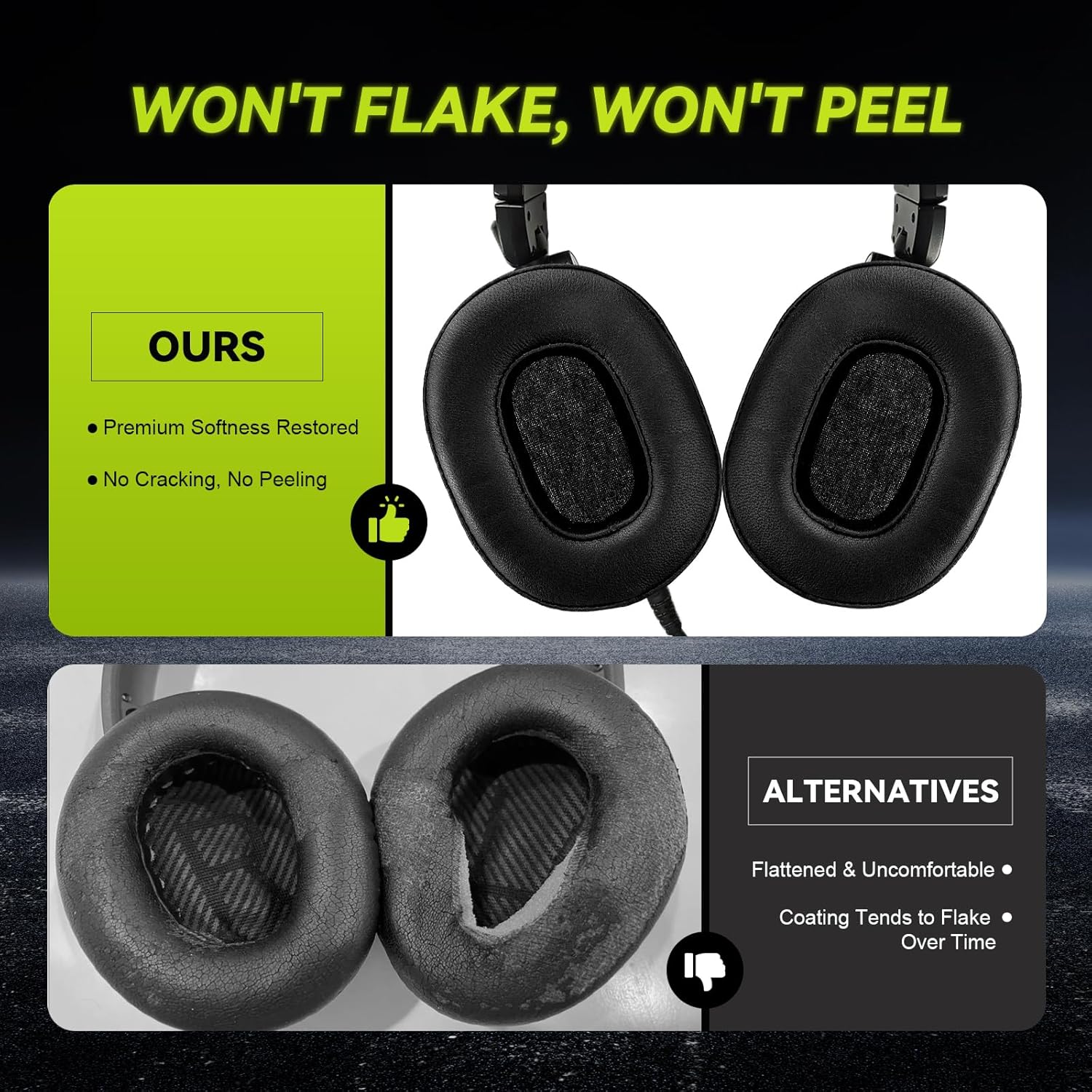 Thumbnail 6 de Aurivor coussinets en cuir véritable pour casques Audio-Technica ATH MSR-7 et séries M50X/M40X/M30X/M20X