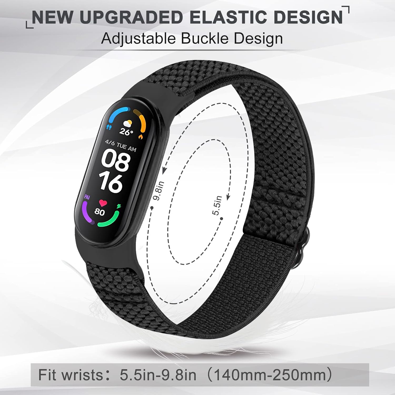 Thumbnail 3 de enkic Elastisch Armband für Mi Band 7/6/5 140–250 mm