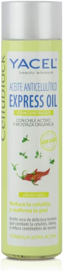 Detalle de Yacel Cellublock Express Oil – Olio concentrato anticellulite con effetto calore, 150 ml