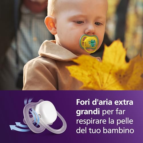 Detalle de Philips Avent Ultra Air Day & Night Ciuccio 18m+ – Design ortodontico, confezione 4 (SCF349/56)