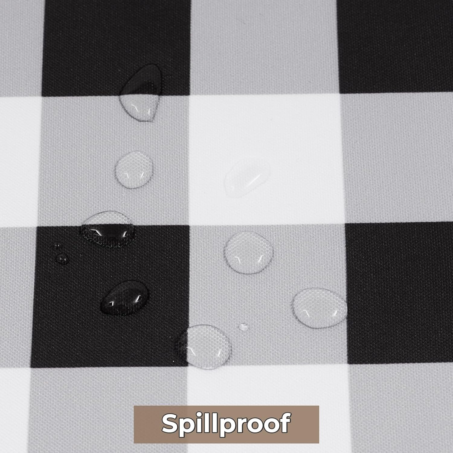 Thumbnail 3 de Eternal Beauty 152cm Round Black Checkered Tablecloth with Umbrella Hole & Zipper