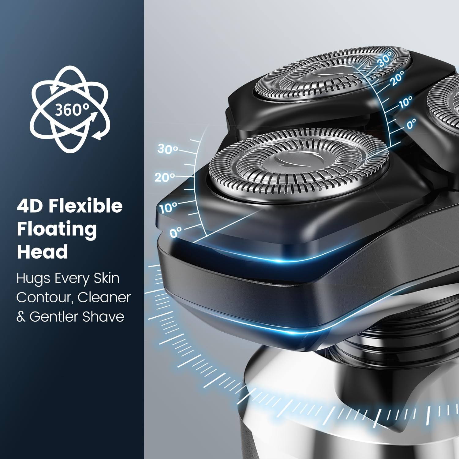 Detalle de OIAMTO 3-in-1 Wet/Dry Electric Razor for Men with 4D Floating Heads