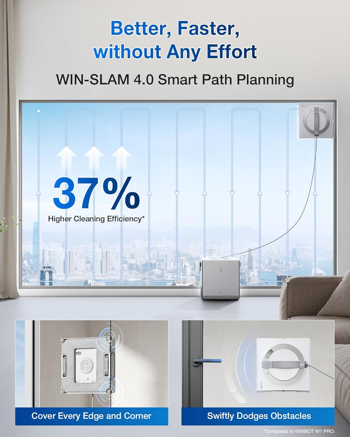Detalle de ECOVACS WINBOT W2 PRO Omni portable window cleaning robot with Omni station (dual power modes)