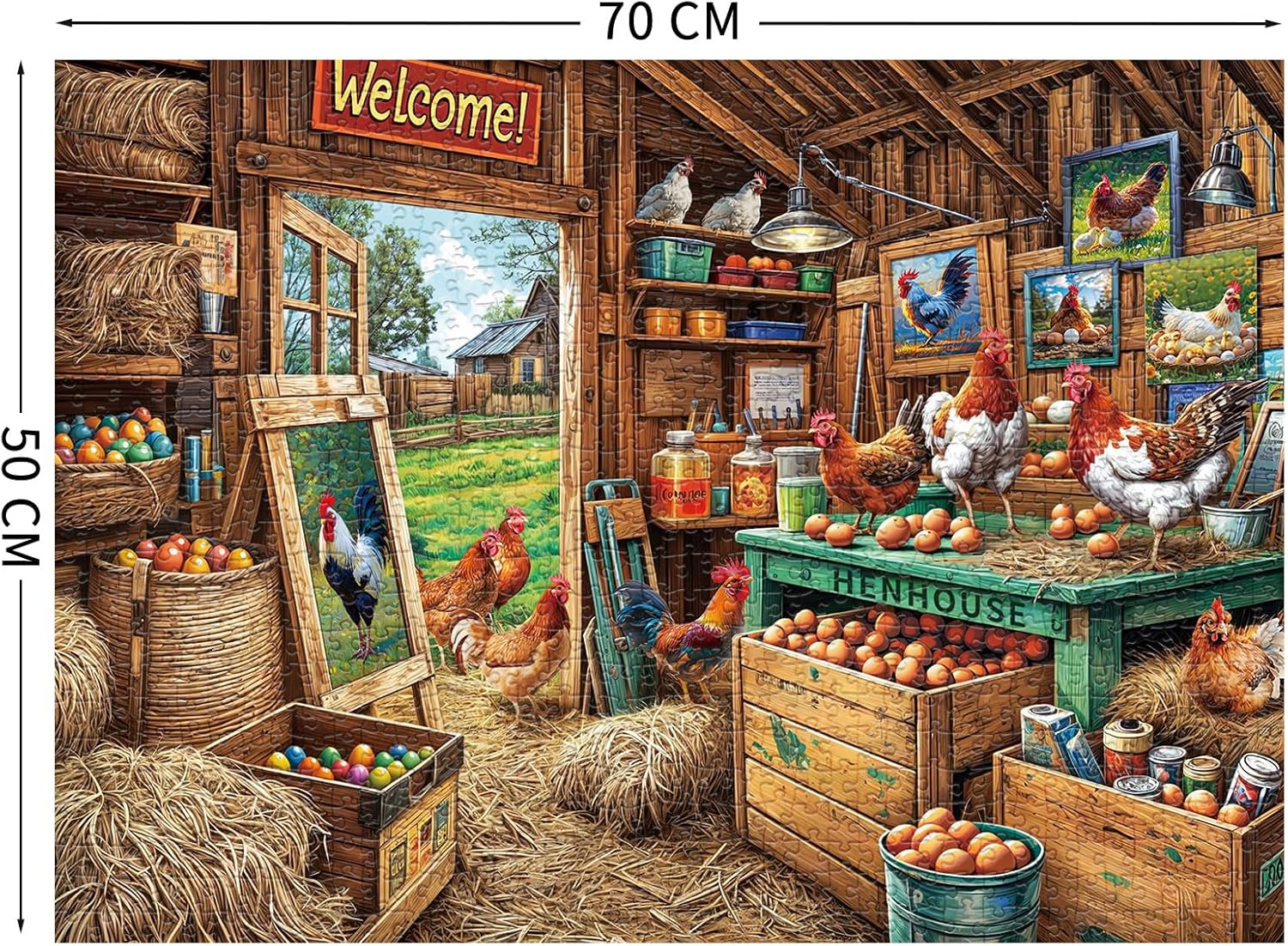 Thumbnail 1 de MOJIGE Puzzle 1000 Teile 70 x 50 cm Hühnerstall