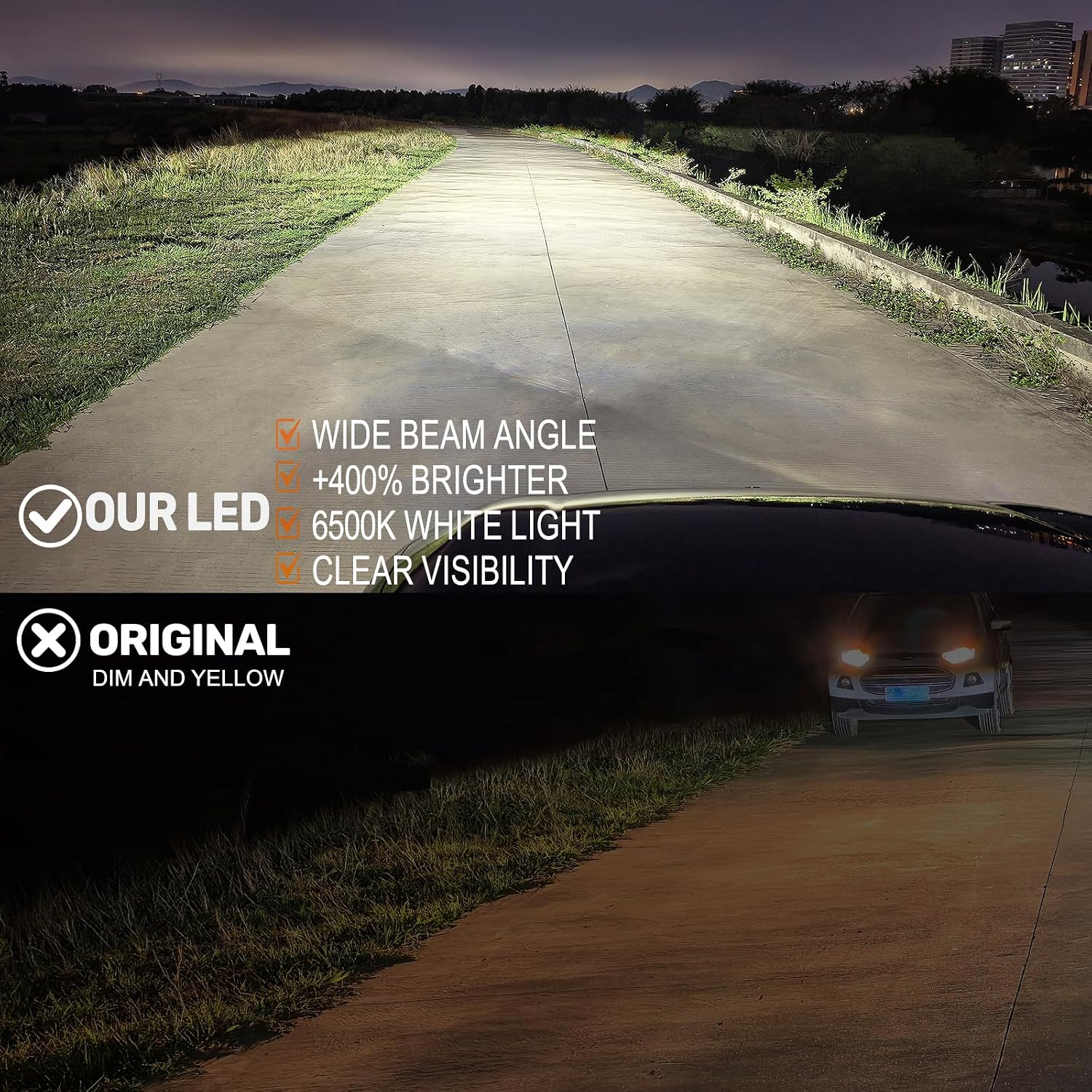 Detalle de H7 LED Headlight Bulb — 30000LM, 6000K, Canbus Error Free, Plug & Play (Pack of 2)