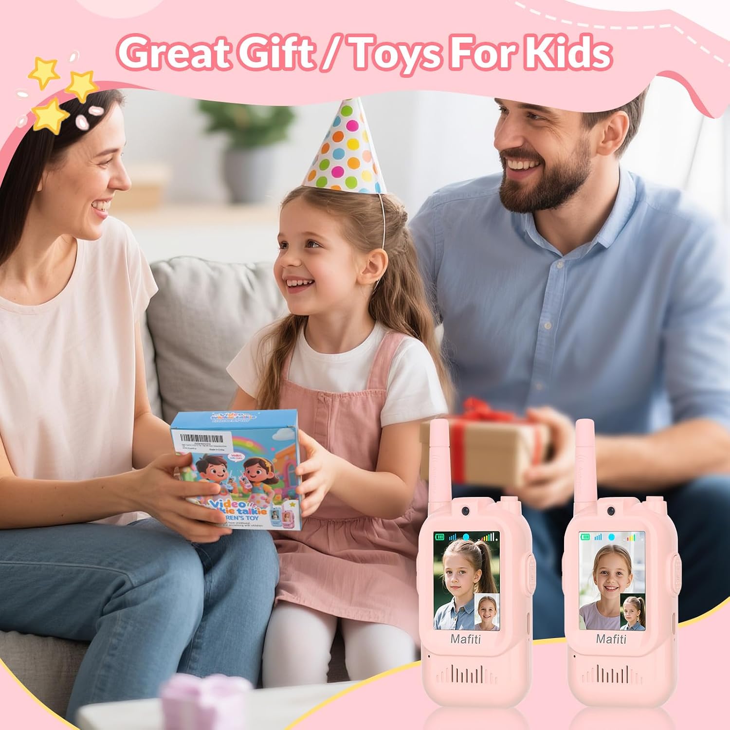 Thumbnail 6 de Mafiti Mini Video Walkie Talkies for Kids (2 Pack) – Pink