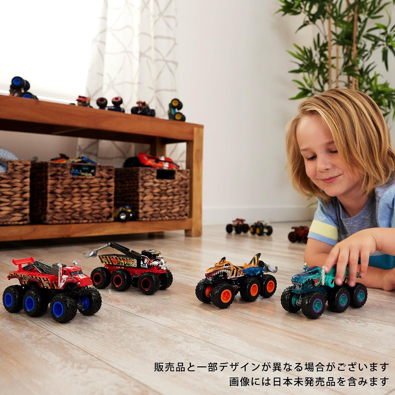 Thumbnail 1 de ホットウィール HWN86-986E モンスタートラック トランスポーター 1/64・4台セット