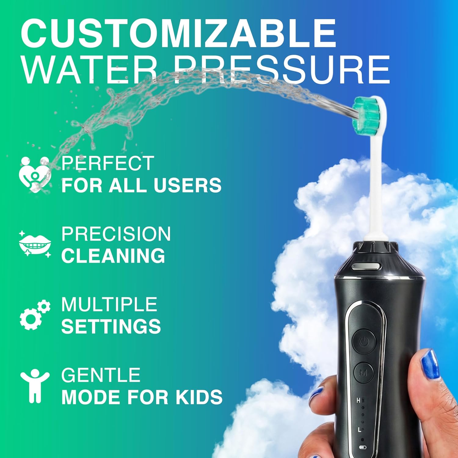 Detalle de Portable Water Flosser Cordless by Puur Smile: Advanced Dental Care in a Travel-Friendly Package