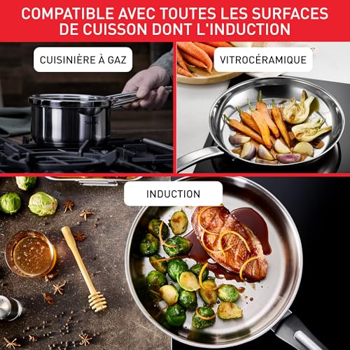 Detalle de Tefal Duetto On, 3 poêles 20/24/28 cm, revêtement Go Ceram