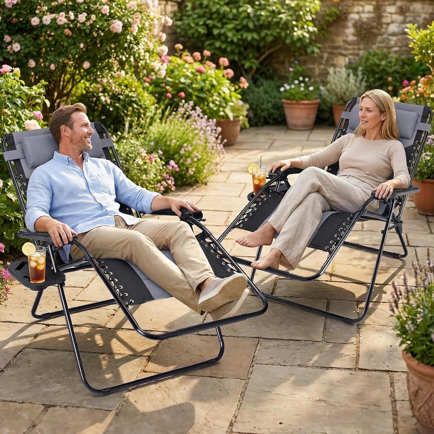 Detalle 2 de Sweetcrispy Zero-Gravity Lounge Chair, 330-lb Capacity