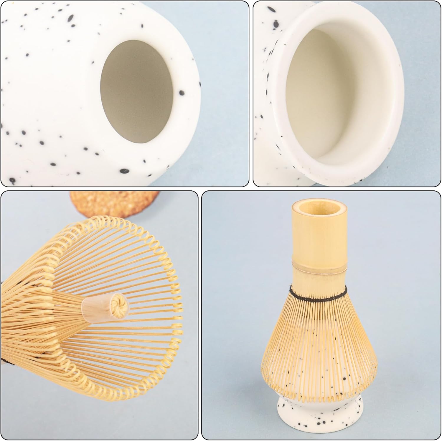 Thumbnail 3 de Nideen Matcha Whisk Set of 6 (White-02) – whisk, scoop, spoon, sifter & ceramic holder