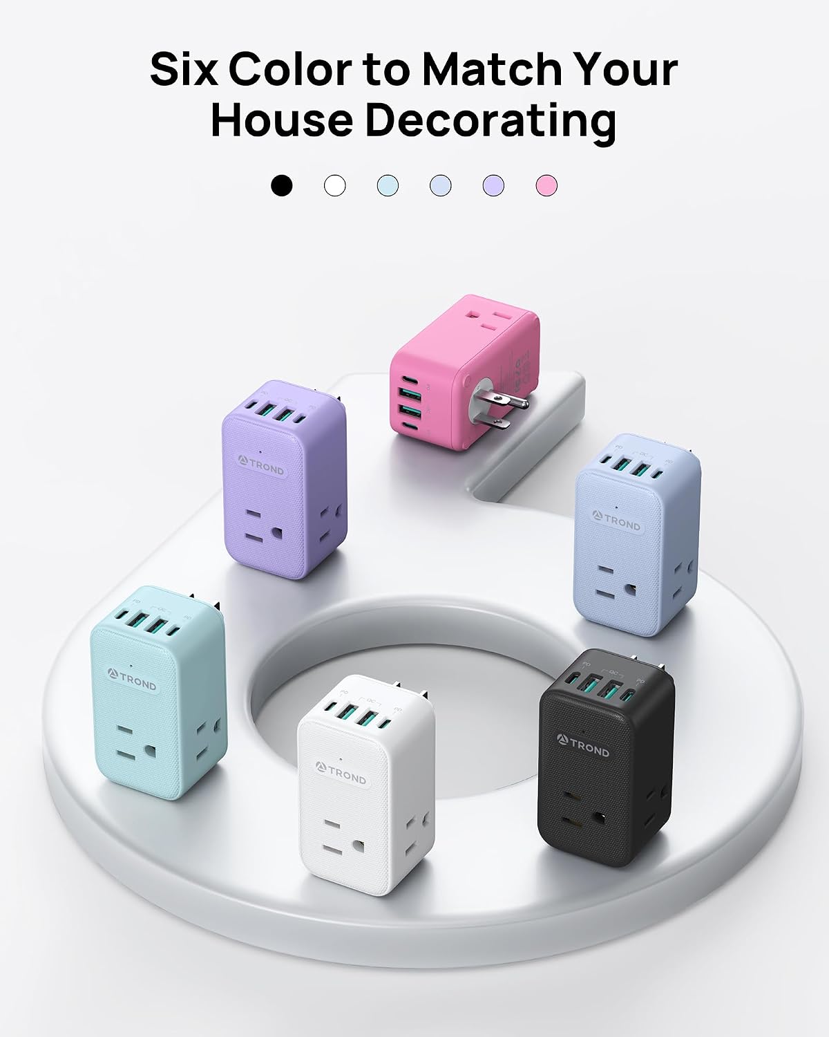 Thumbnail 5 de TROND TD-EA-US24S Outlet Extender 2-Pack with 3 AC Outlets and USB-C
