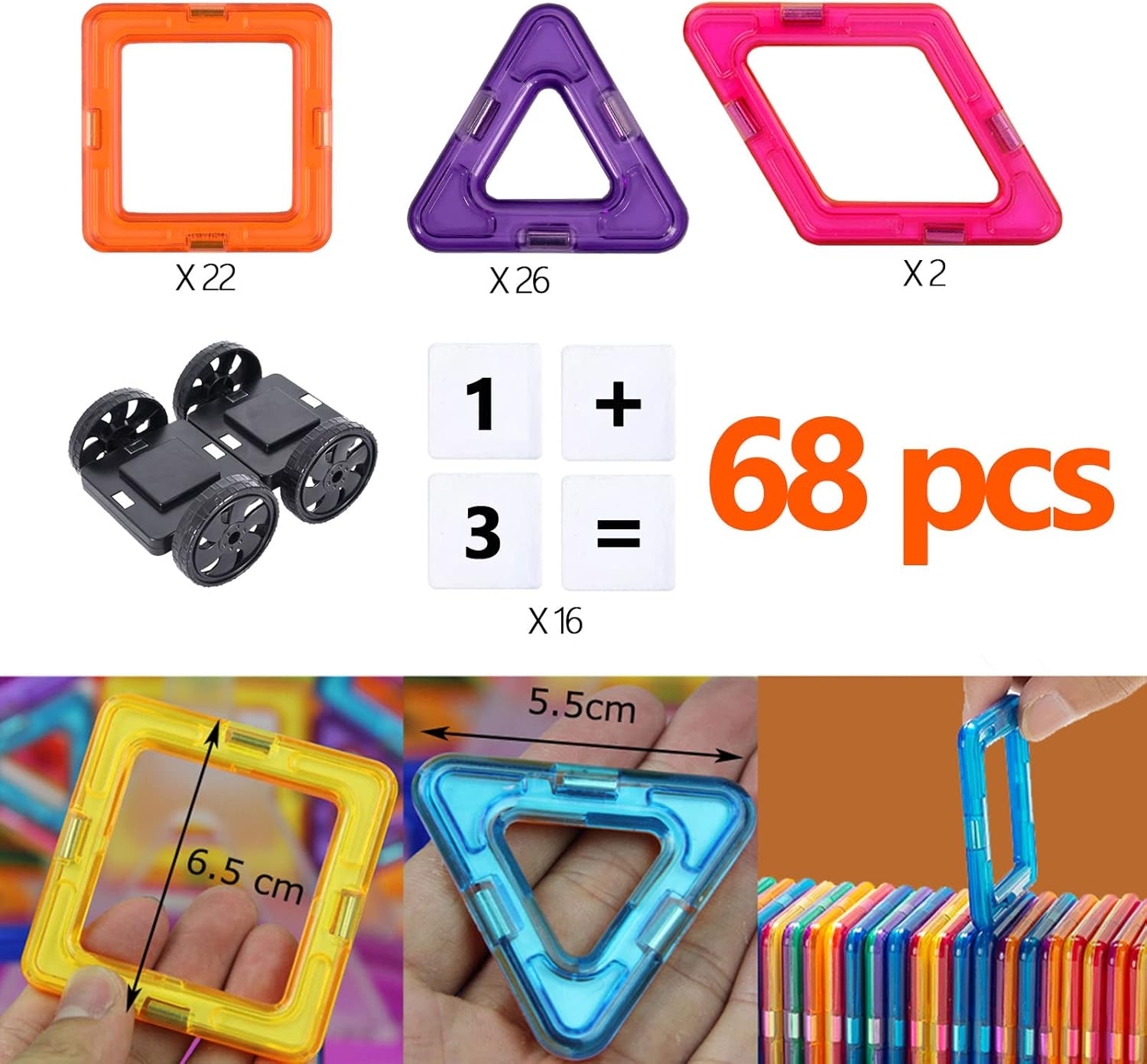 Thumbnail 6 de Jokooan Costruzioni Magnetiche per Bambini 68 pezzi: set STEM Montessori dai 3 anni