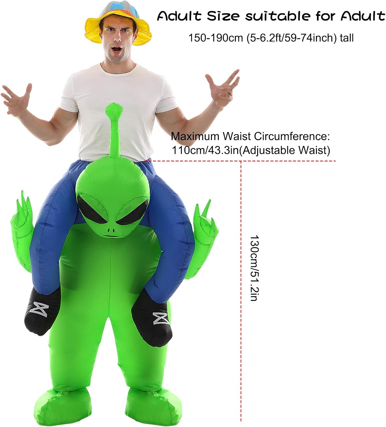 Thumbnail 2 de Double Couple Inflatable Alien Costume for Adults with Built-In Air Pump