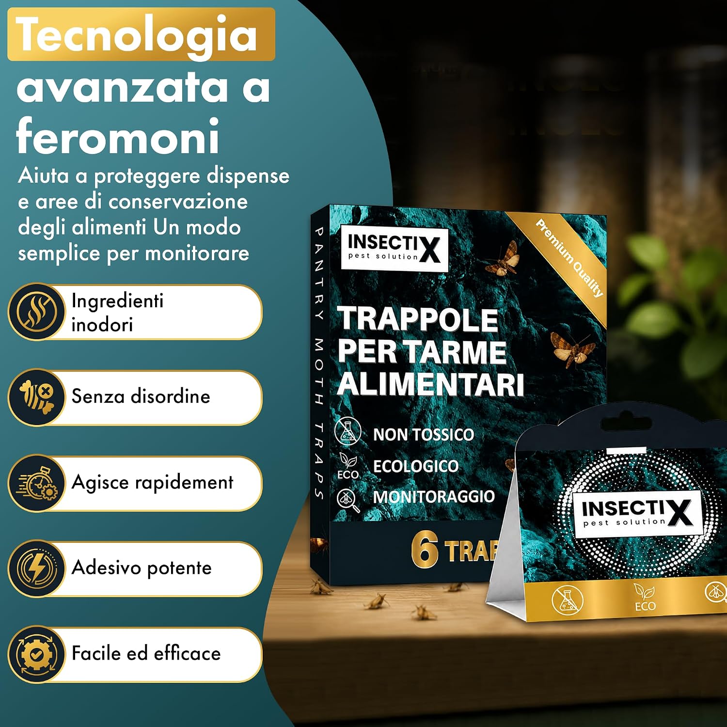 Thumbnail 2 de Trappole per Tarme delle Dispense (6 Pezzi) – Feromoni mirati per tarme alimentari, sicurezza domestica e monitoraggio efficace