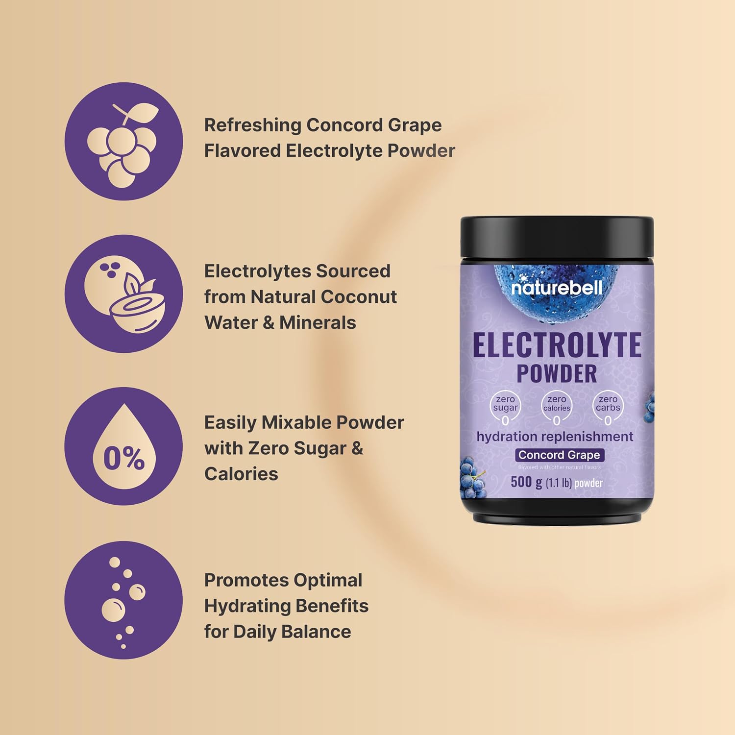 Detalle de NatureBell Electrolyte Powder 500g
