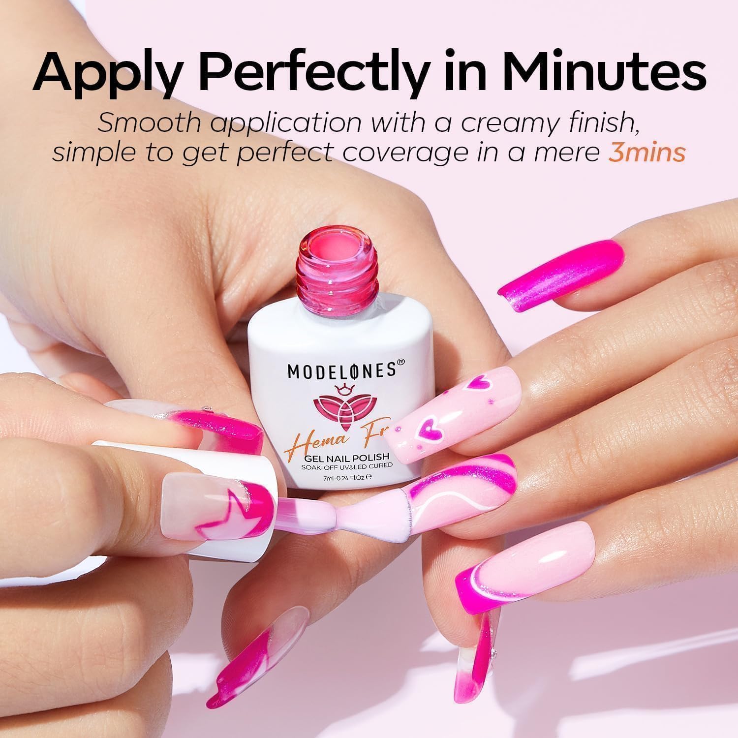 Thumbnail 4 de Modelones Pink Gel Nail Polish Set — HEMA-Free 6-Color Starter Kit