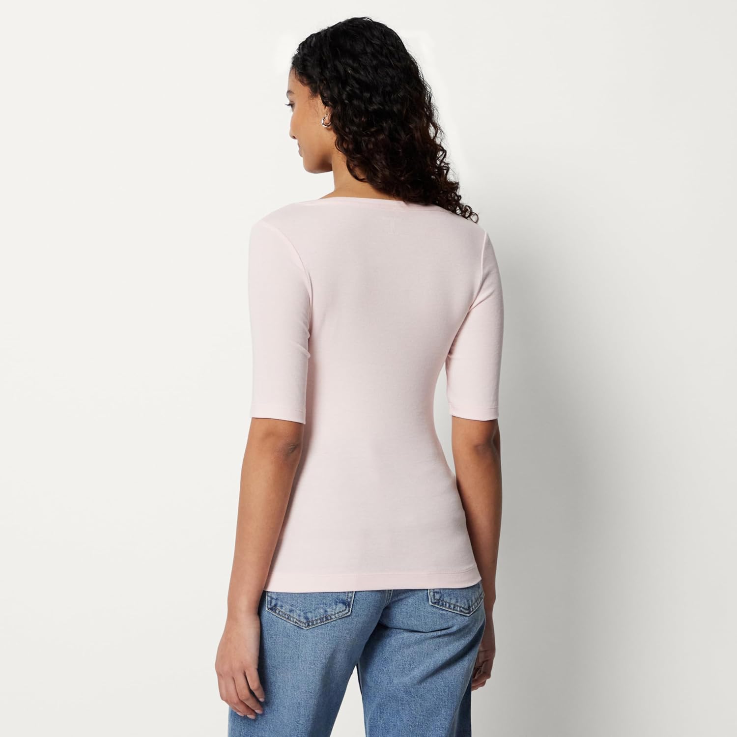 Detalle de Amazon Essentials Women's Slim-Fit Half Sleeve Square Neck T-Shirt