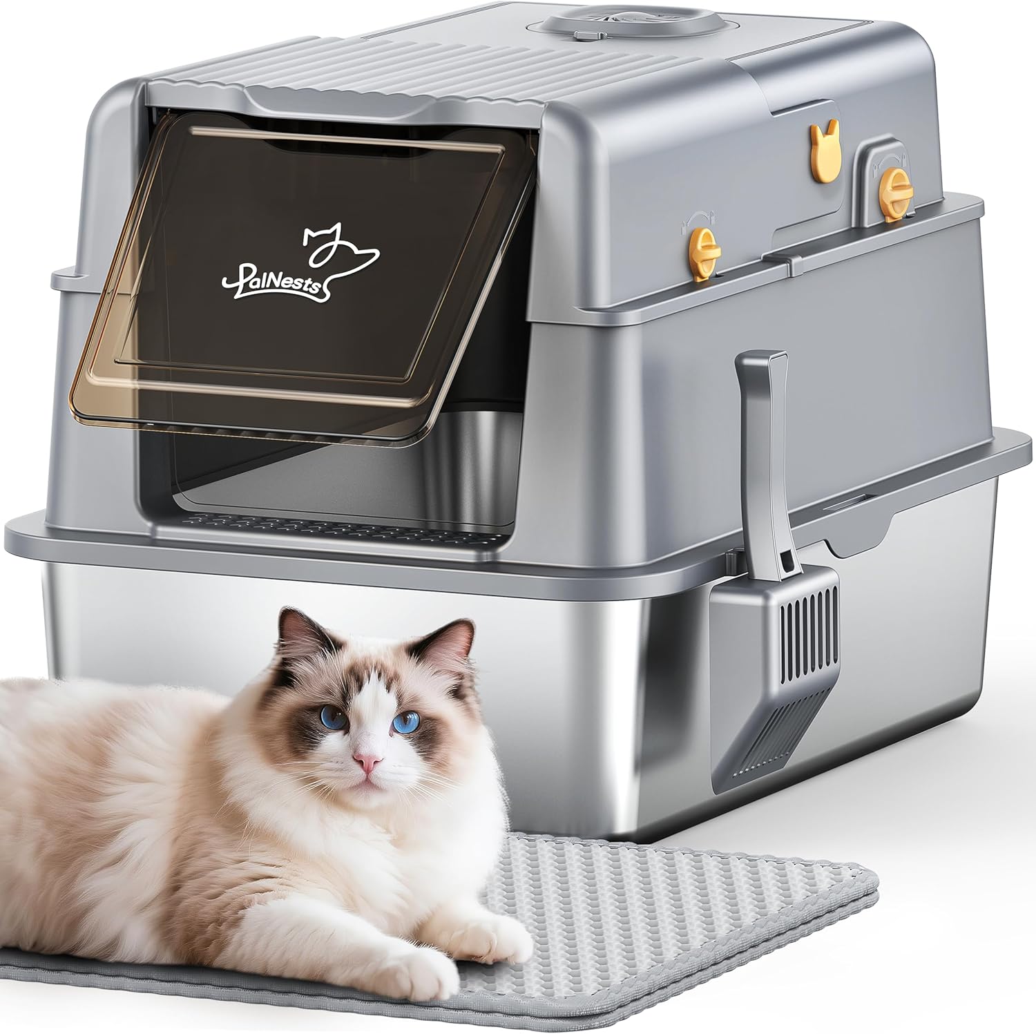 Detalle de PalNests Edelstahl-Katzentoilette 80 L 🐱