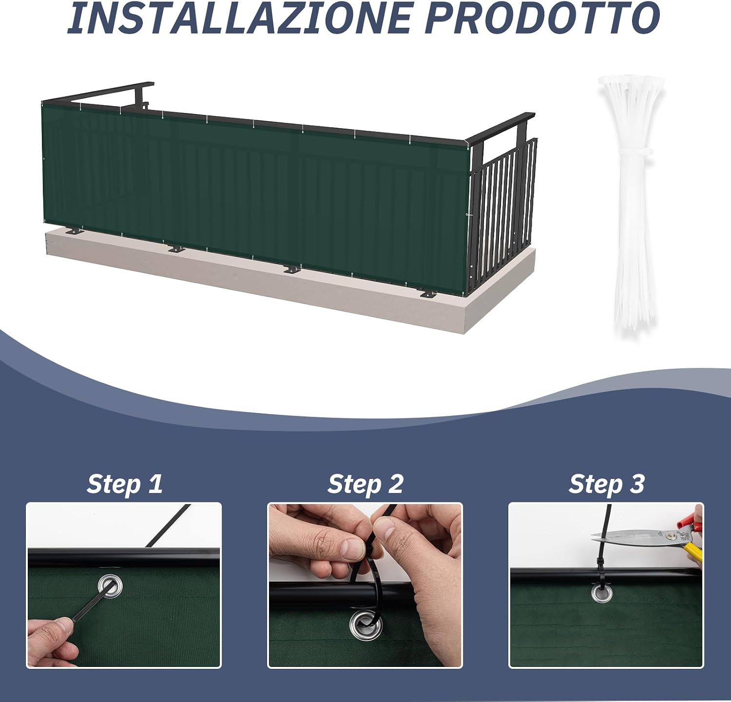 Detalle de HENG FENG Frangivisto Balcone 0.85x8m: protezione privacy resistente e installatione rapida