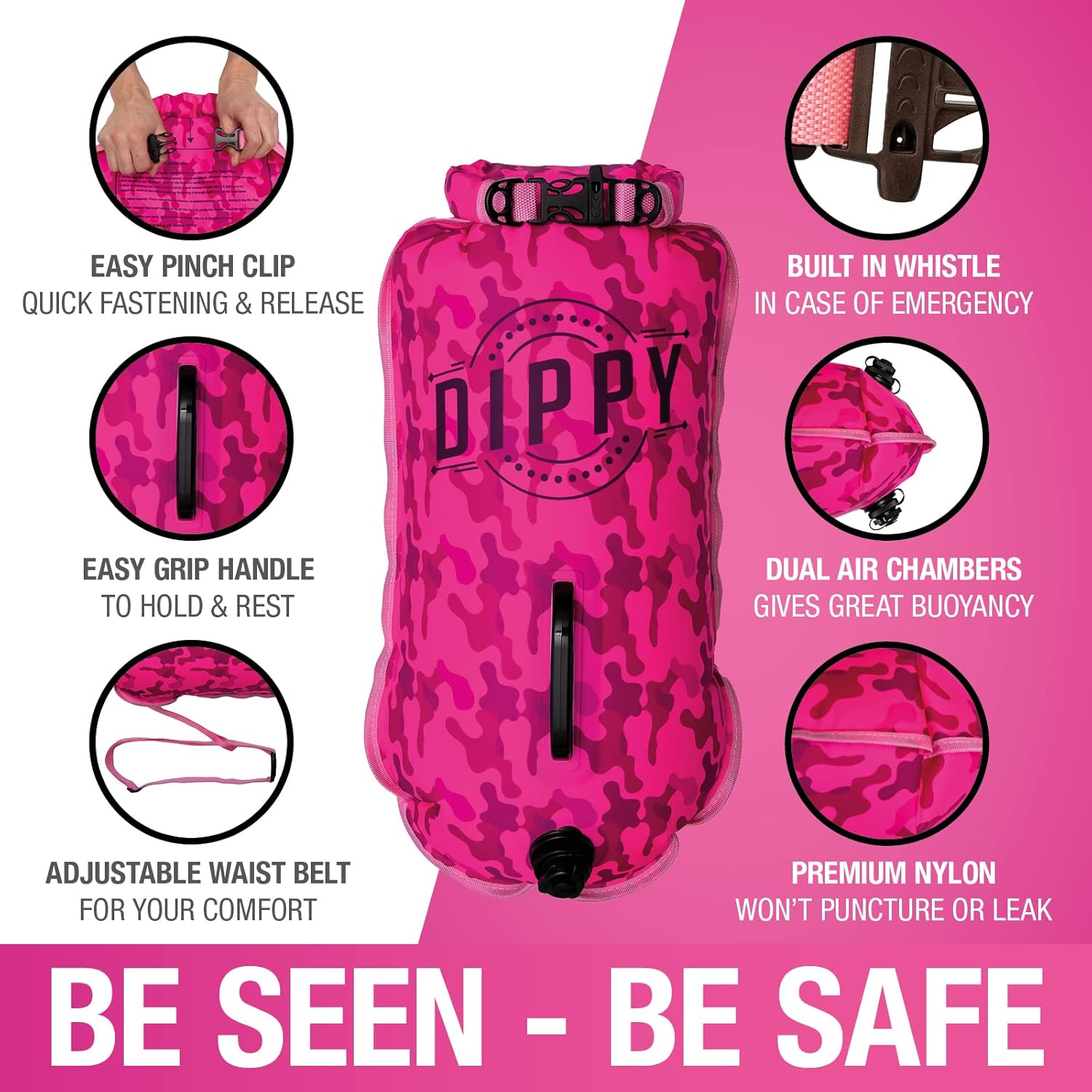 Thumbnail 4 de DIPPY Tow Floats for Open Water Swimming – 28L Dry Bag Tow Float