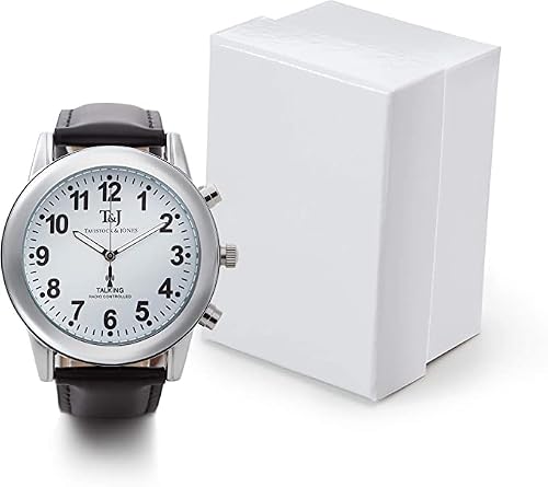 Thumbnail 1 de Easylife Tavistock & Jones Talking Watches for Men – Radio Controlled, Black Leather Strap