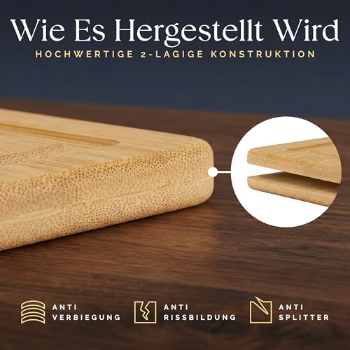 Thumbnail 6 de Deer & Oak Schneidebrett-Set aus Bambus 3-teilig – vorgeölt, mit Saftrille und Griffen