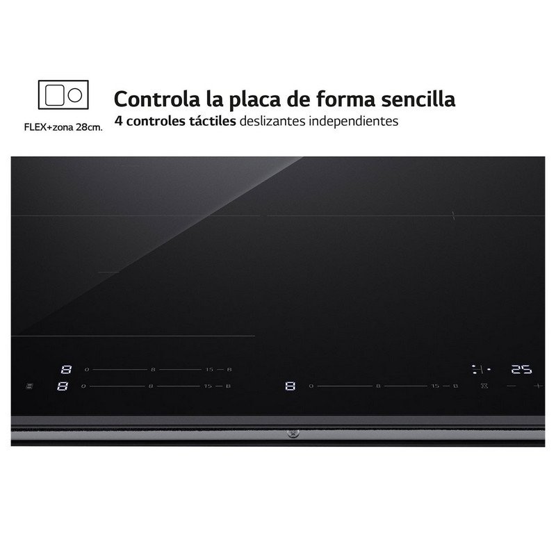 Detalle 2 de LG CBIZ2432B Placa de Inducción ThinQ 3 Zonas, Negra