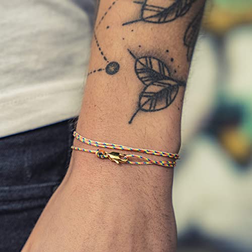 Detalle 2 de Made by Nami Bracciale Sottile da Uomo e Donna con Chiusura a Clip – Oro retrò, 100% handmade