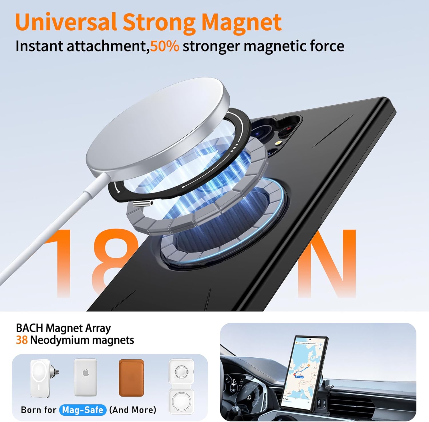 Thumbnail 2 de Gritup Case for Samsung Galaxy S22 Ultra / S23 Ultra with MagSafe Compatibility and Dual Screen Protectors