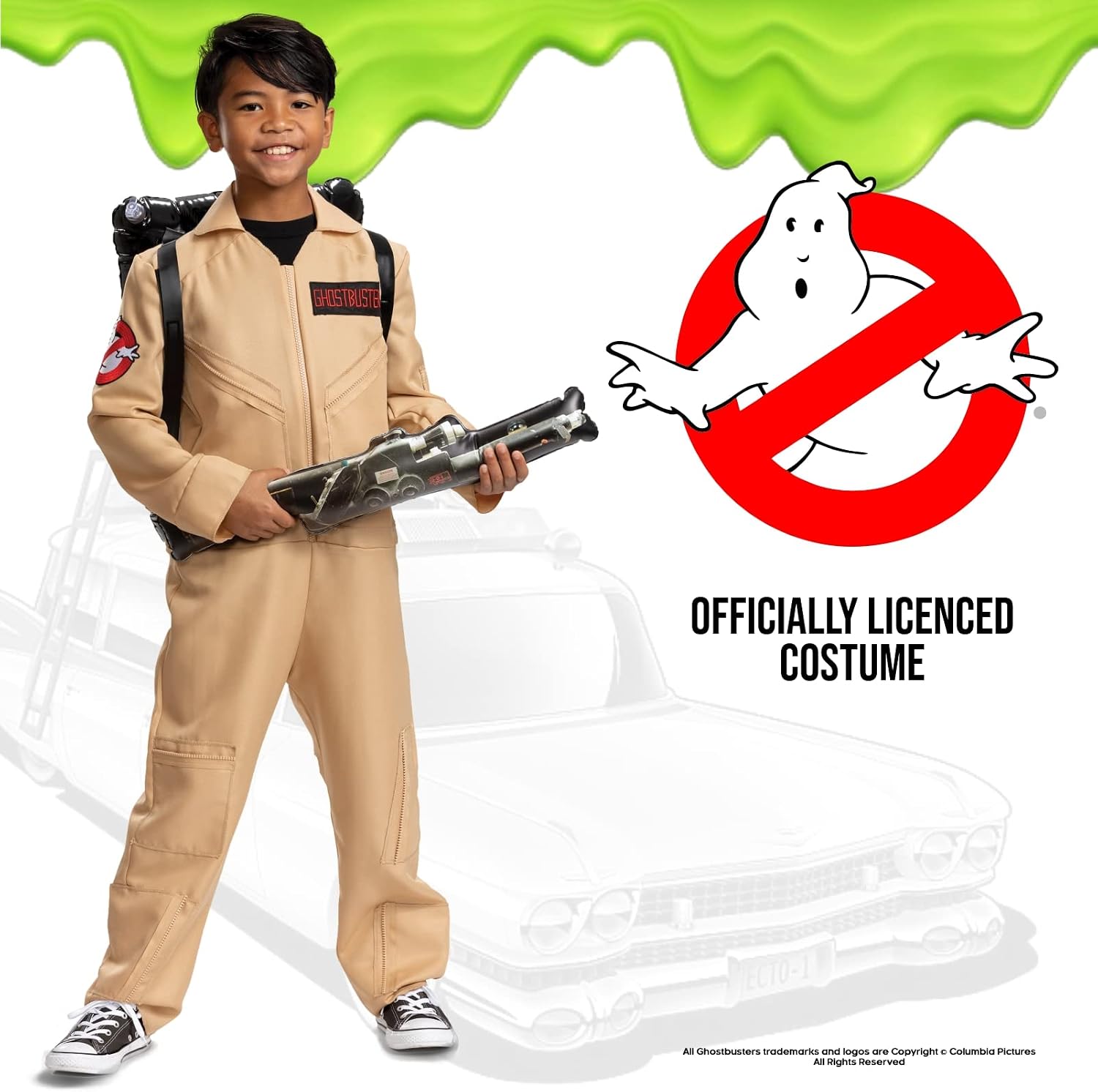 Detalle de Disguise Ghostbusters Kids Costume, Classic Jumpsuit with Proton Pack, Small (4–6)